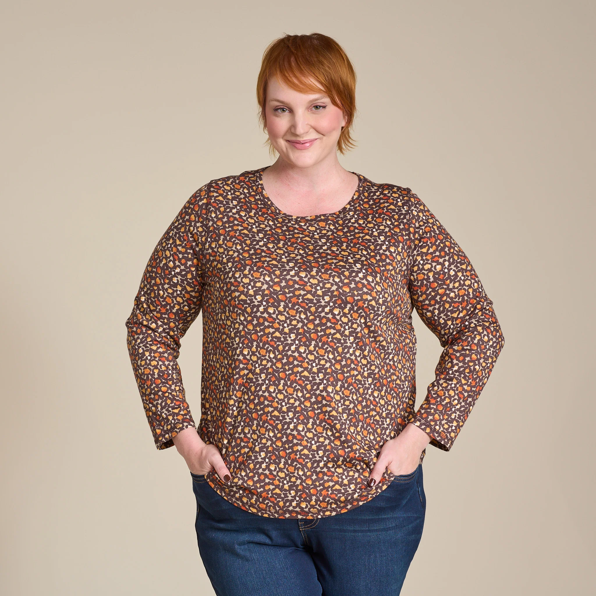 Relaxed Restyled Animal Print Long Sleeve Tee - Image 9