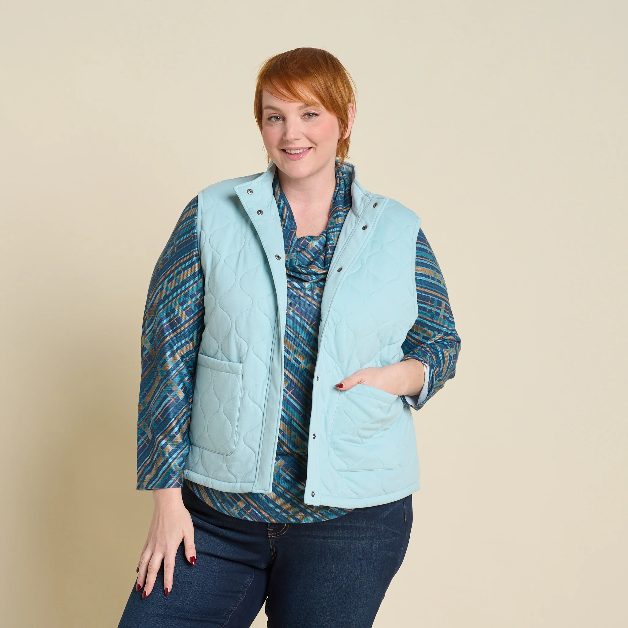 Relaxed Restyled Quilted Knit Vest - Image 5