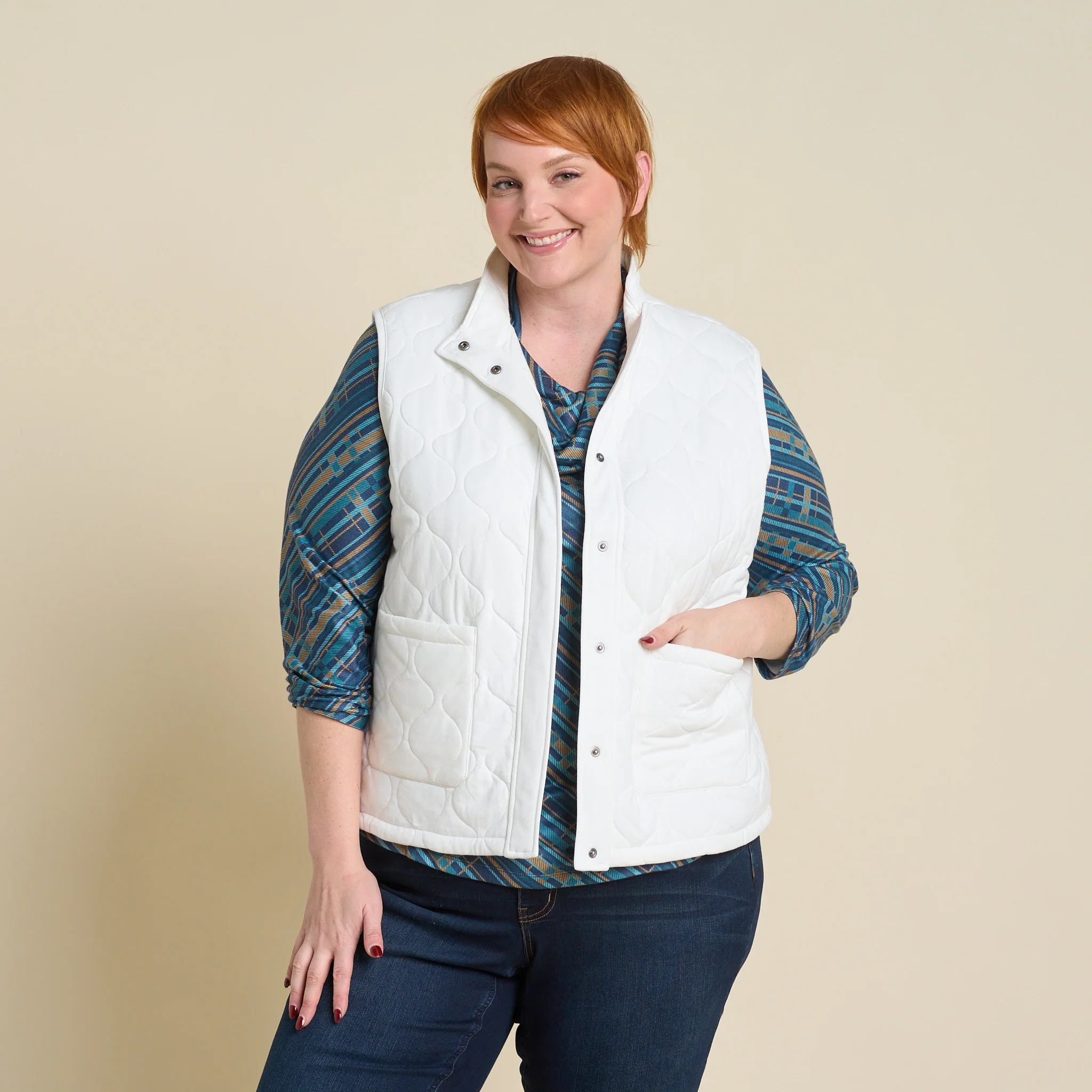 Relaxed Restyled Quilted Knit Vest - Image 6