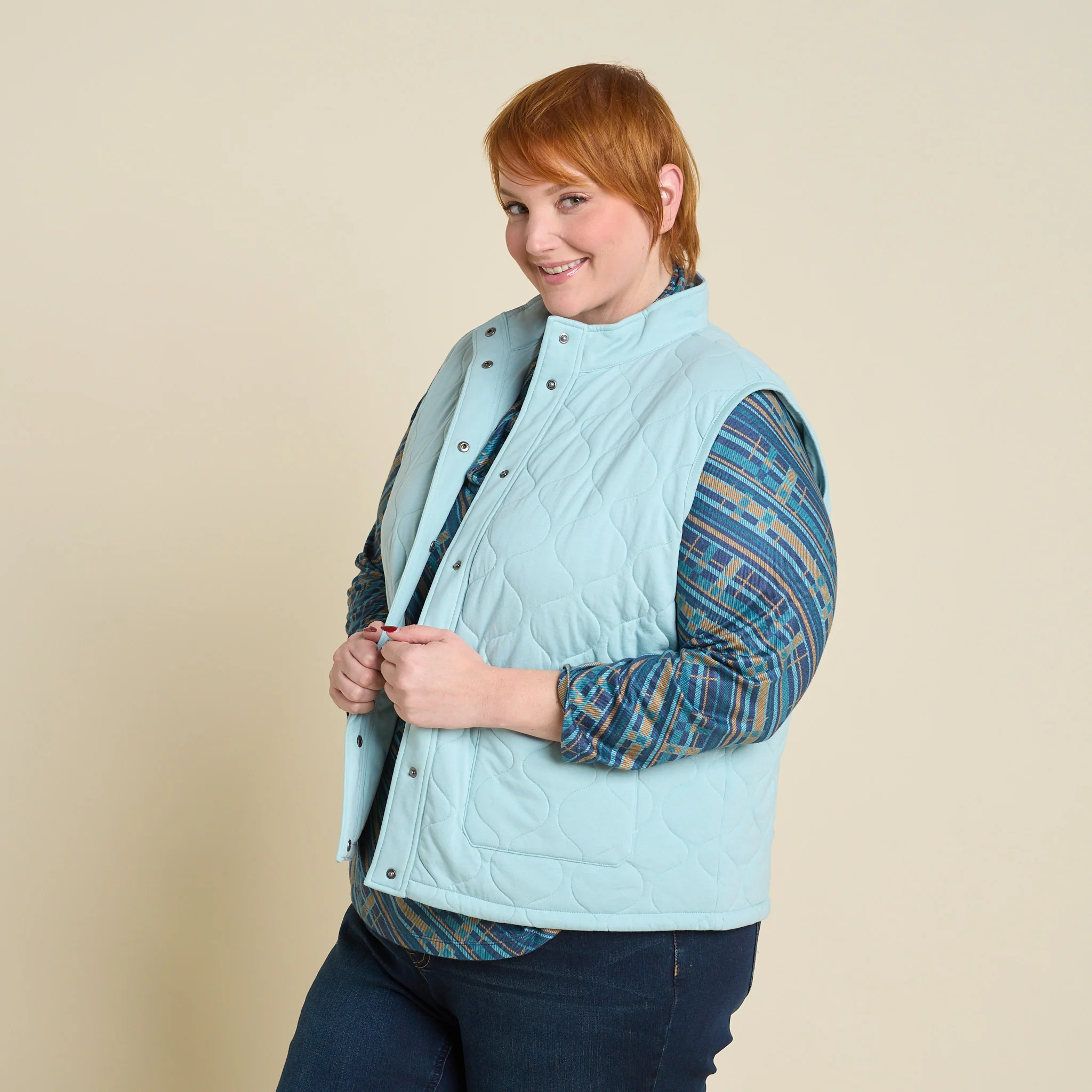 Relaxed Restyled Quilted Knit Vest - Image 8