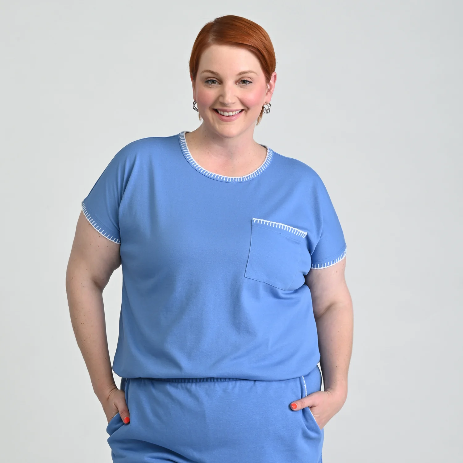 Relaxed Restyled Whip Stitch Dolman Sleeve Tee - Image 5