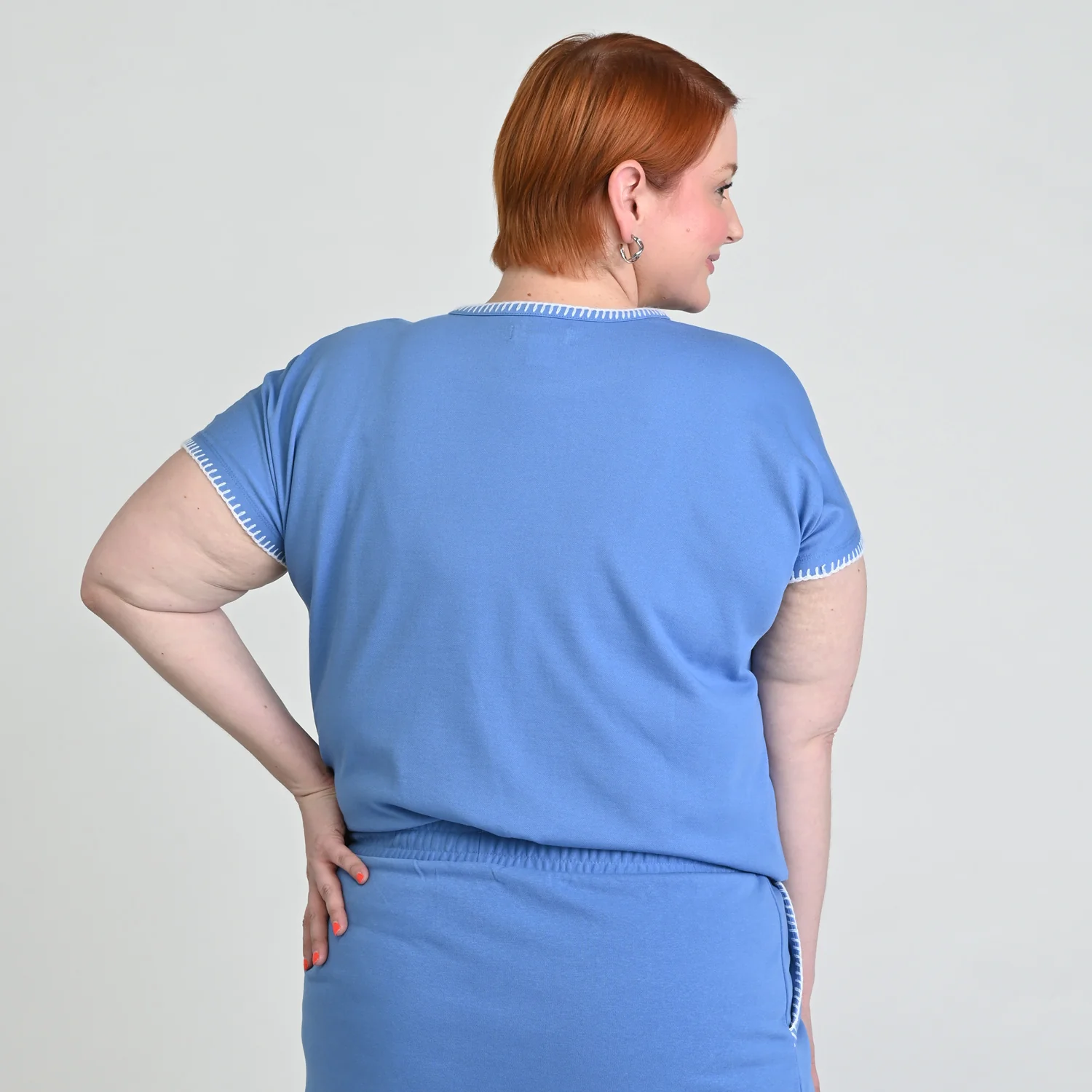 Relaxed Restyled Whip Stitch Dolman Sleeve Tee - Image 7