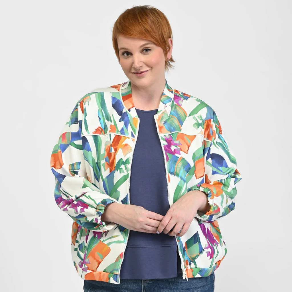 Relaxed Restyled Zip Front Bomber Jacket - Image 6