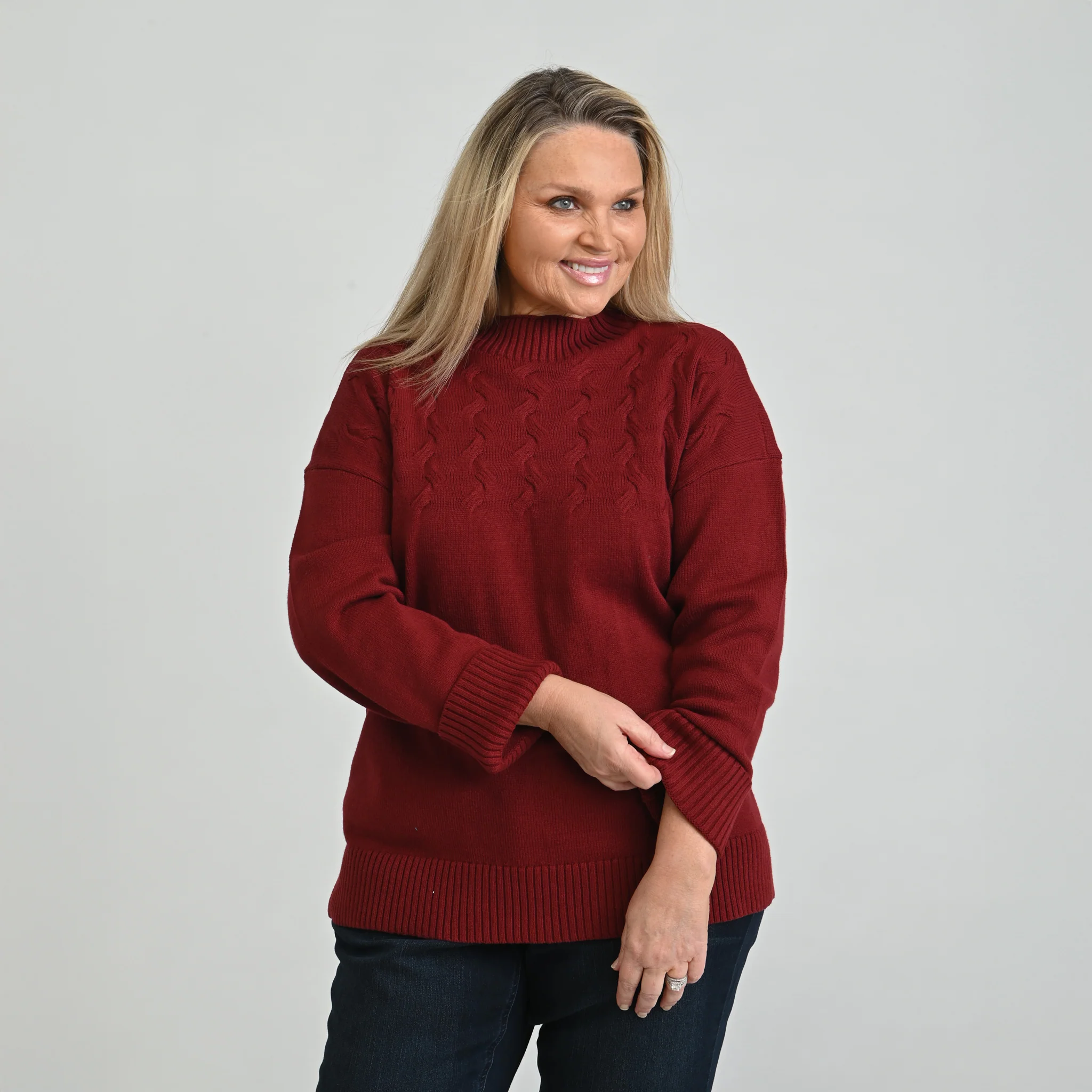 Ribbed Mock Neck Sweater - Image 11