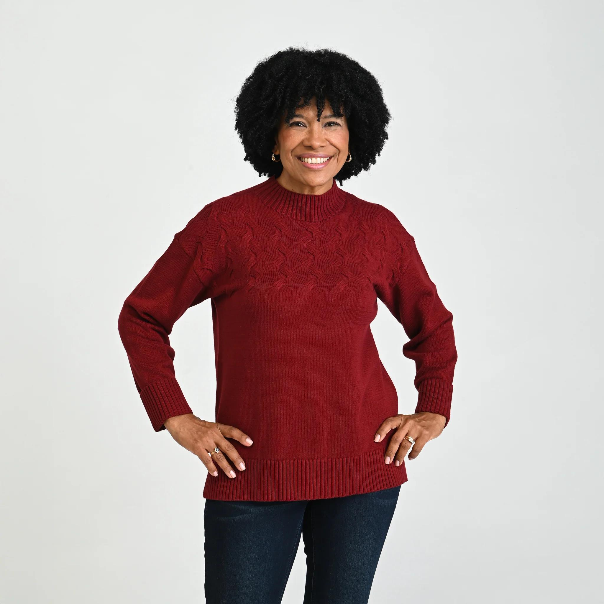 Ribbed Mock Neck Sweater - Image 3