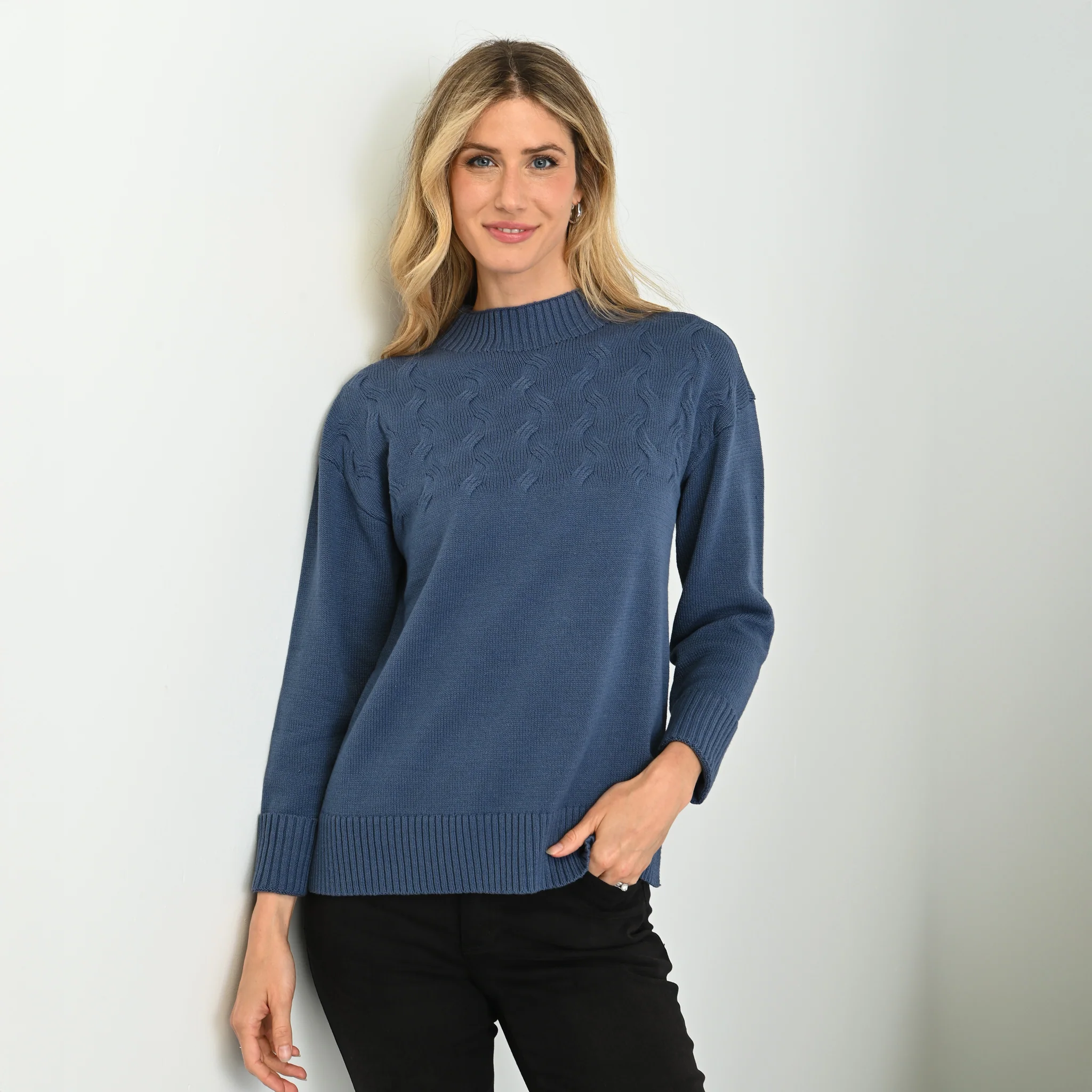Ribbed Mock Neck Sweater - Image 4