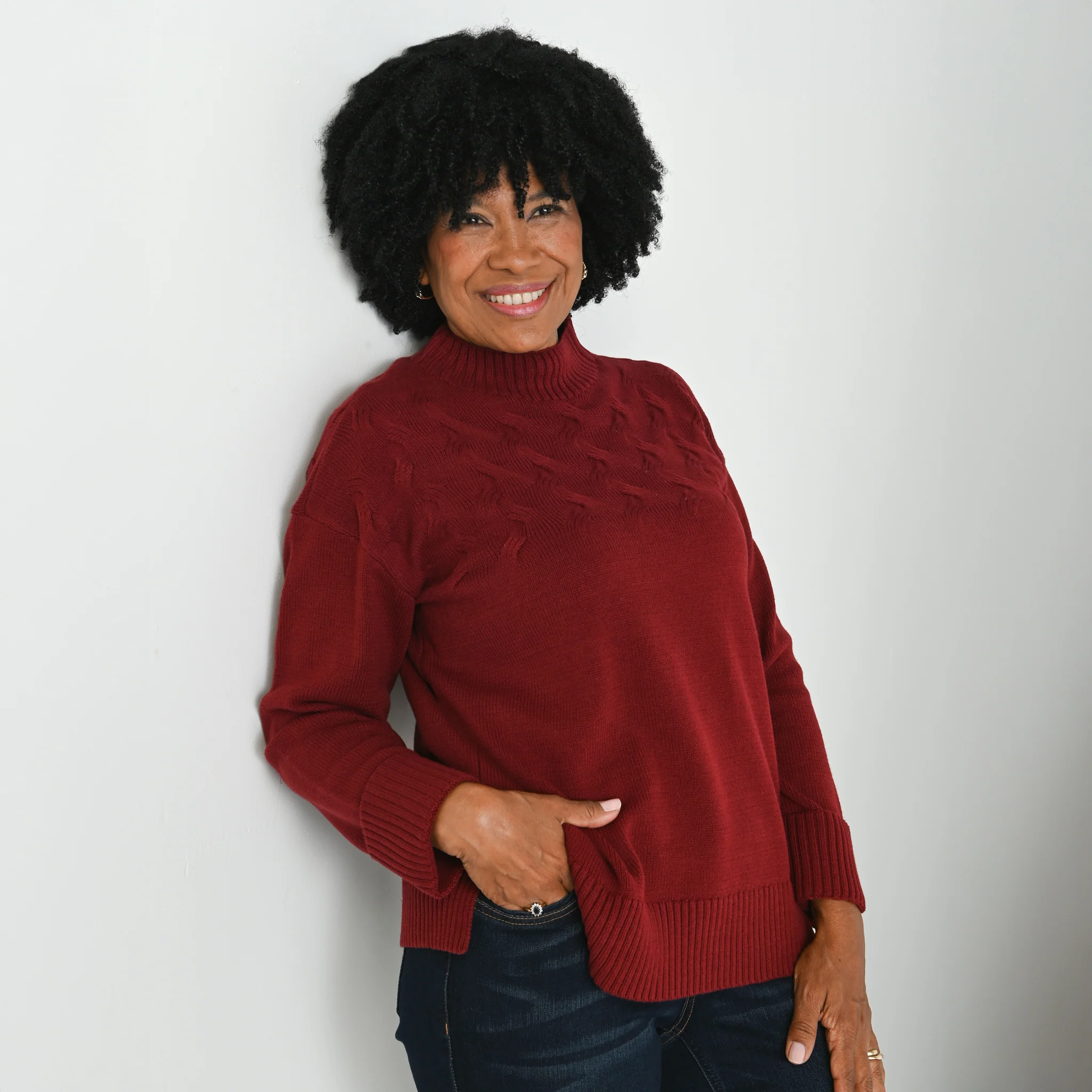 Ribbed Mock Neck Sweater - Image 5
