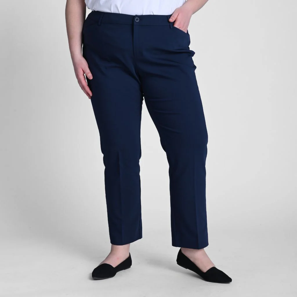 Shaped Fit Perfect Trouser Pant - Navy - Image 2