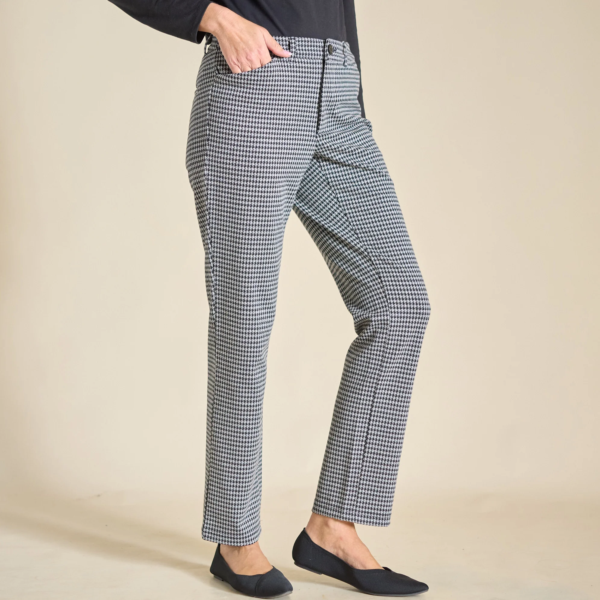 Signature Slimming Herringbone Ponte Pant - Image 4