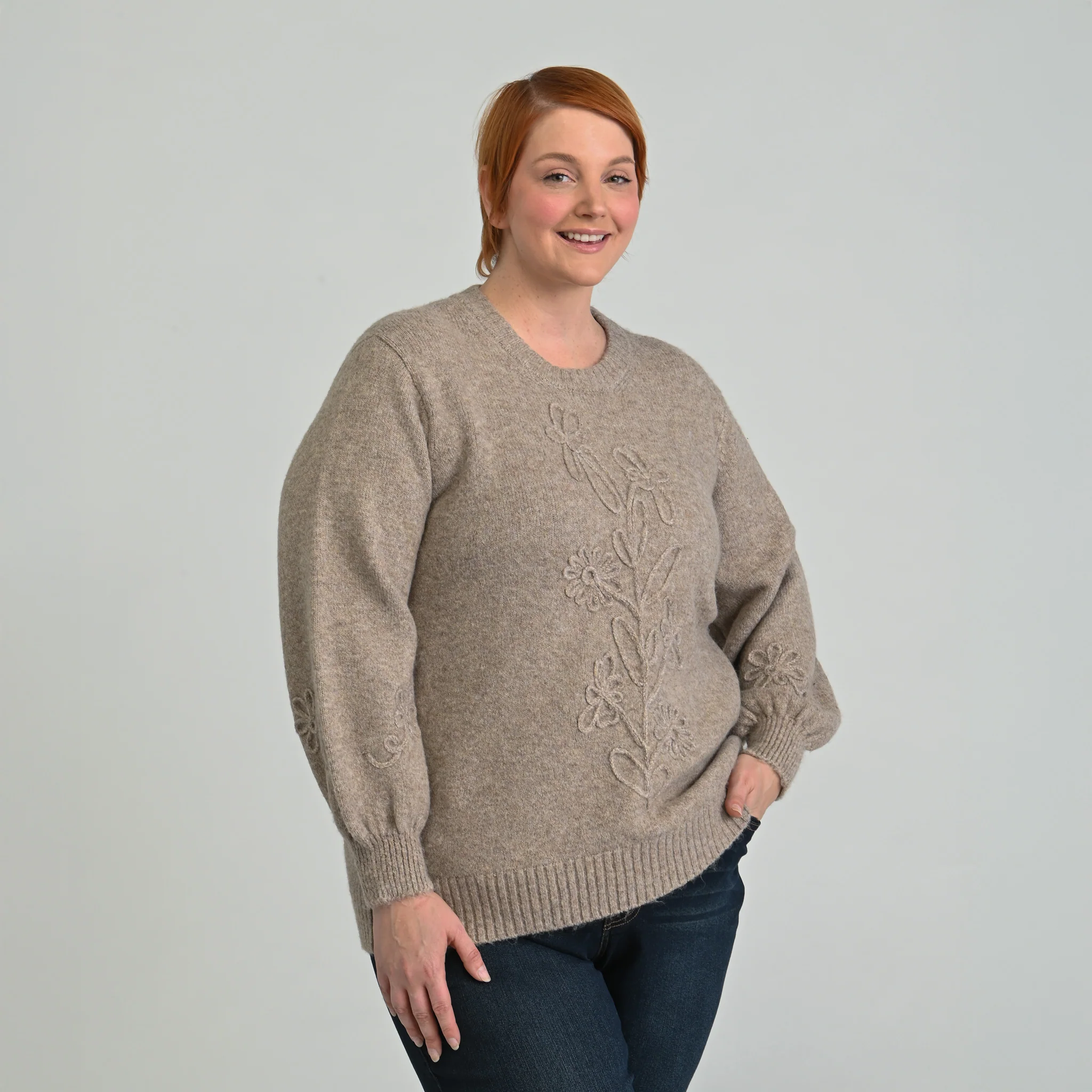 Textured Floral Sweater - Image 10