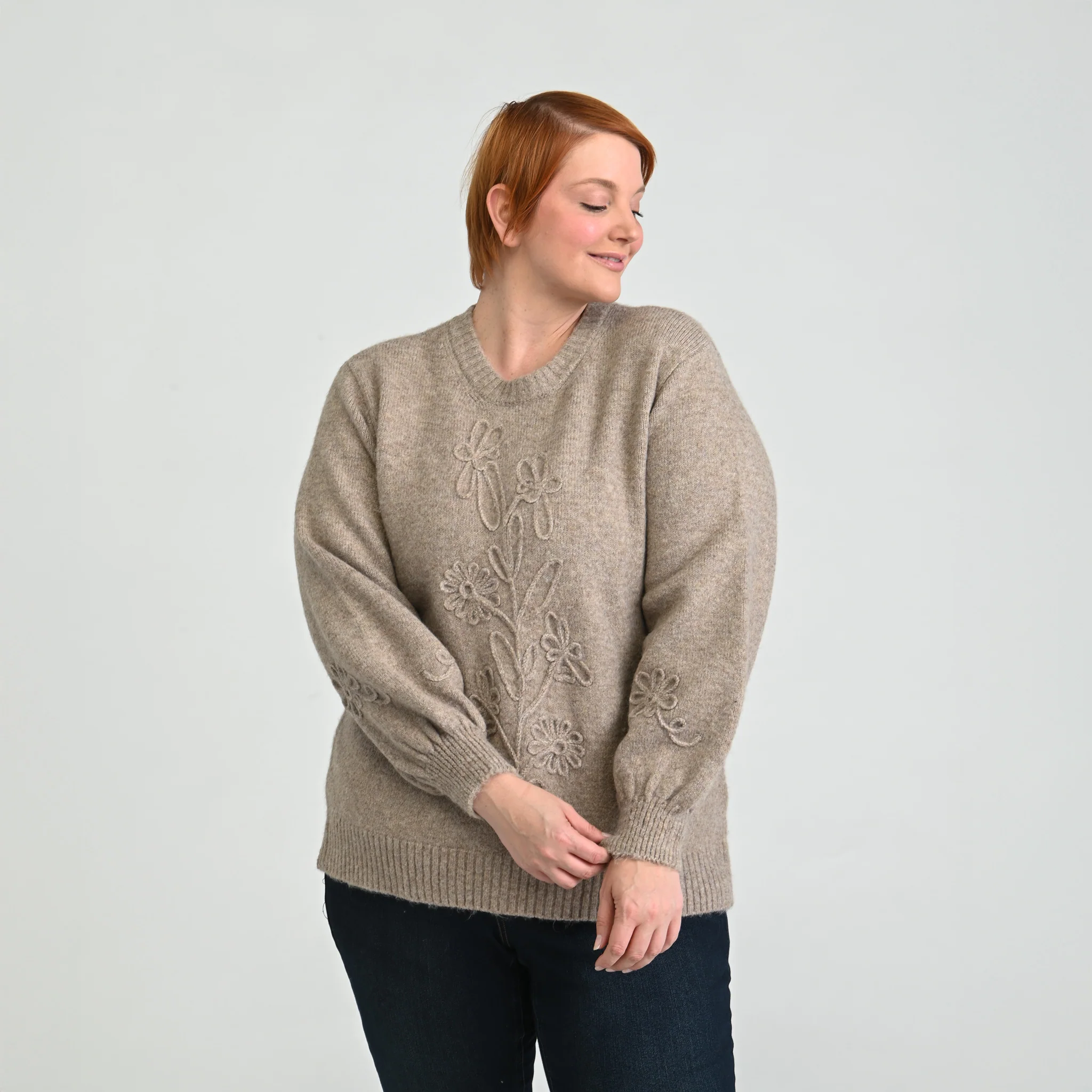 Textured Floral Sweater - Image 11