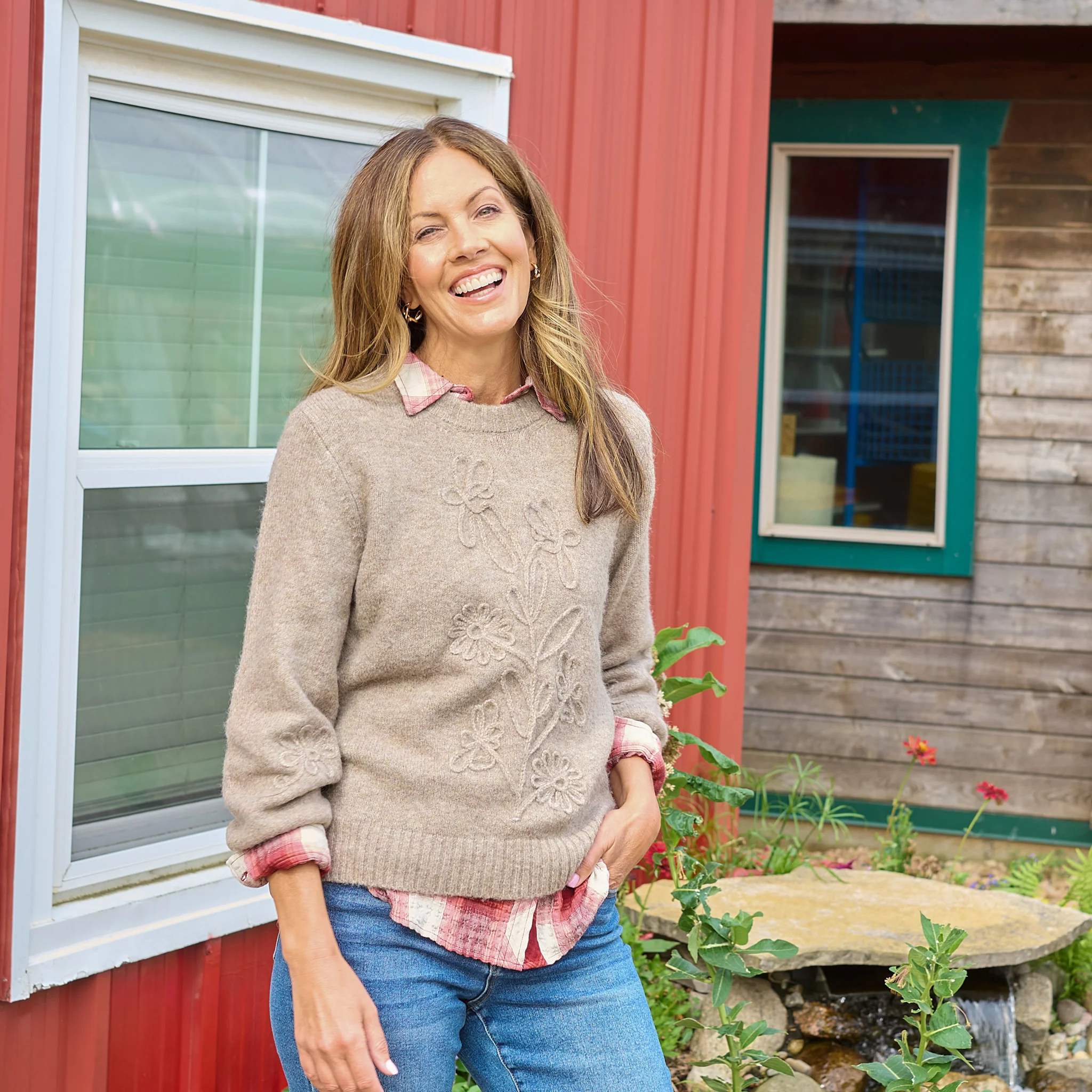 Textured Floral Sweater - Image 2