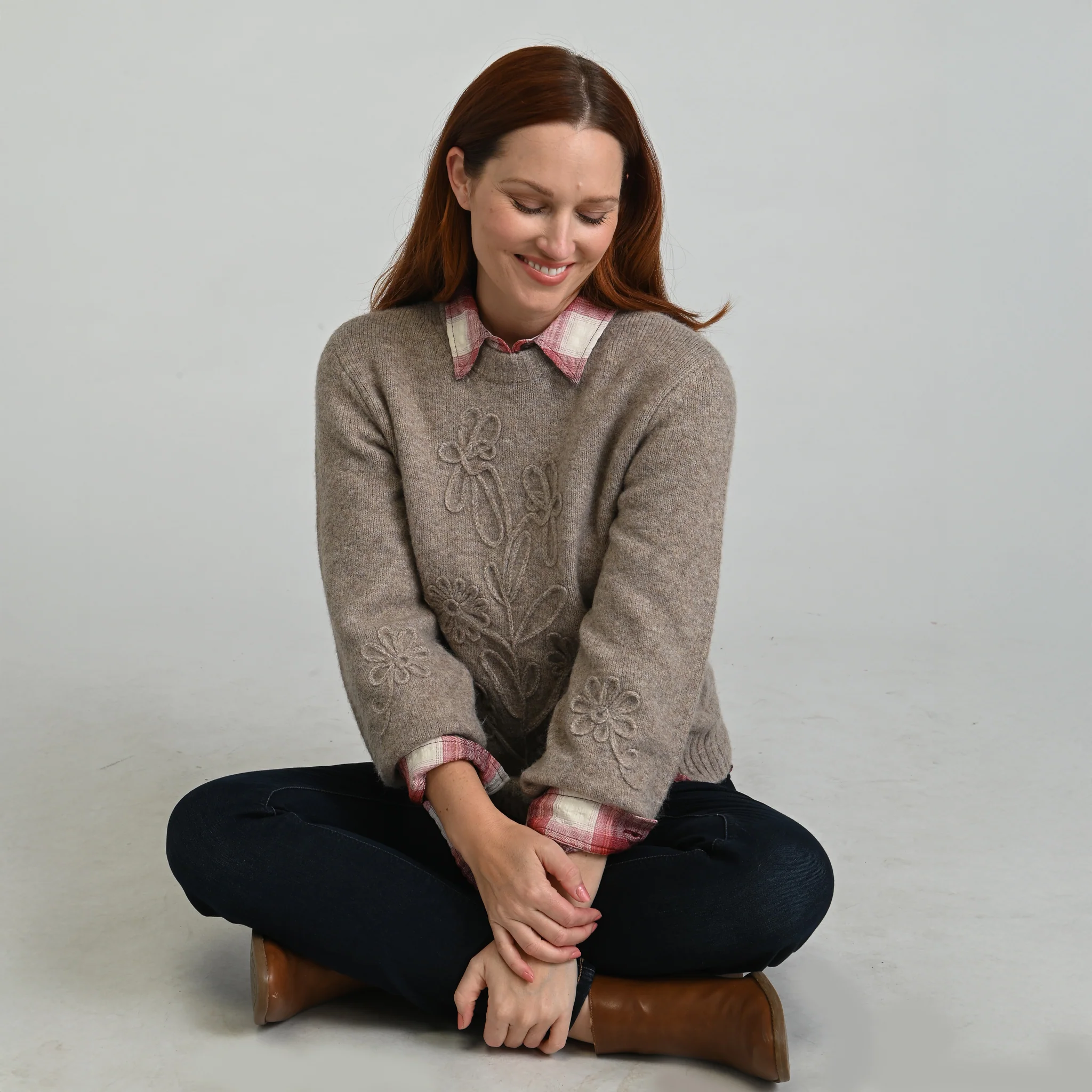 Textured Floral Sweater - Image 4