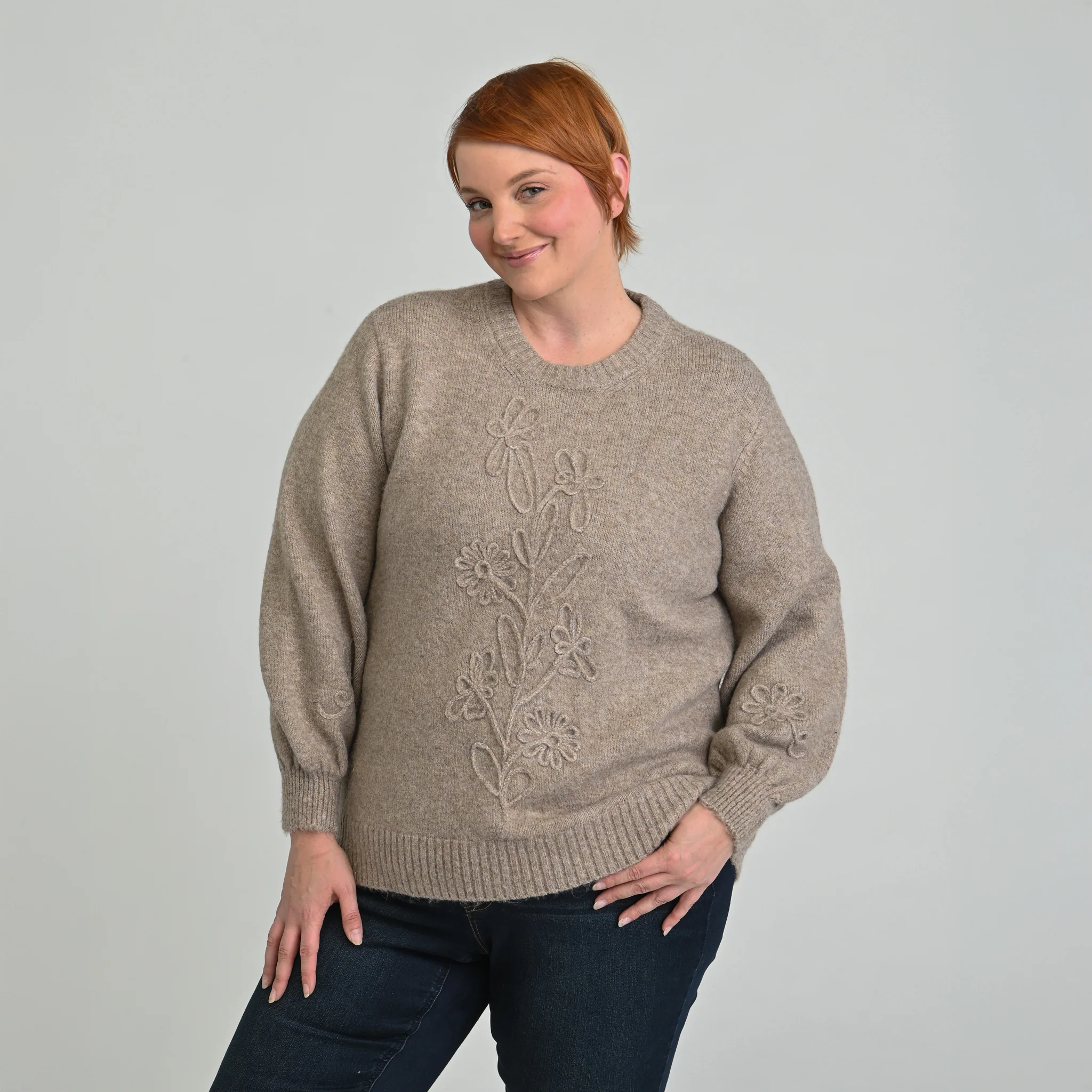 Textured Floral Sweater - Image 8
