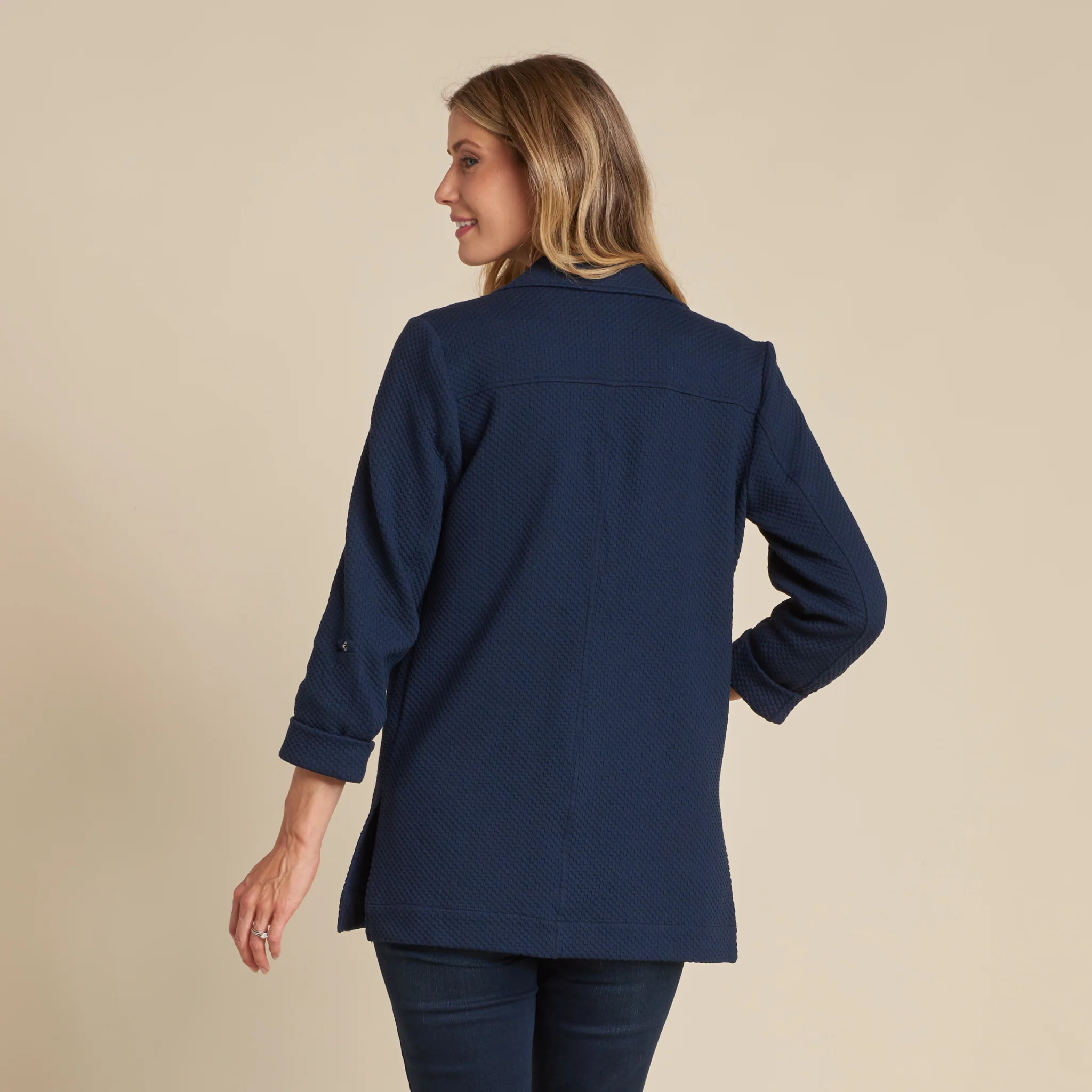 Textured Open Front Shacket - Image 3