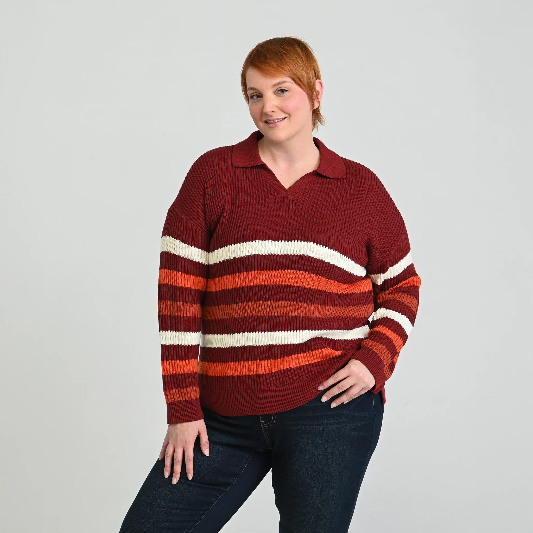 Textured Stitch Striped Sweater - Image 6