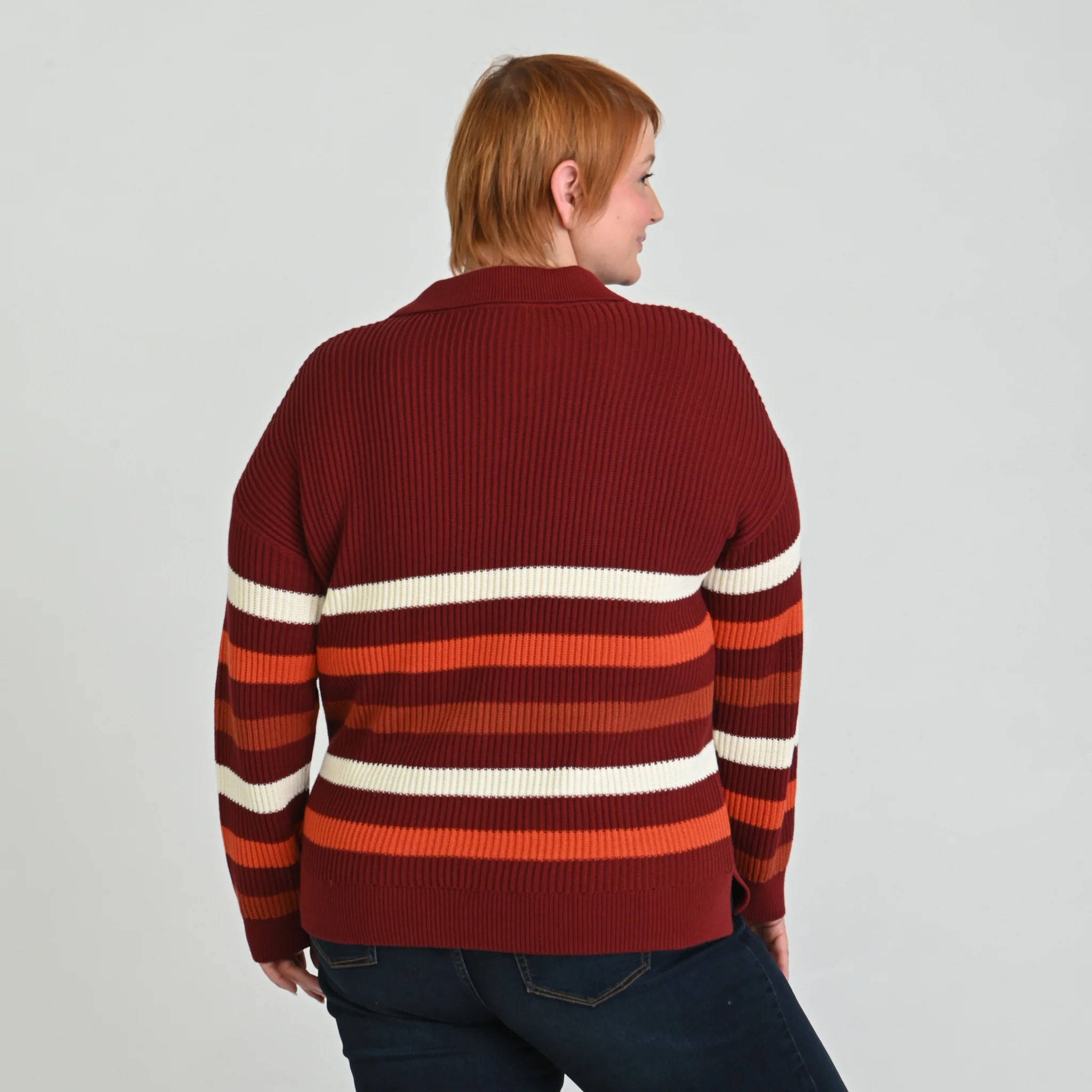 Textured Stitch Striped Sweater - Image 7