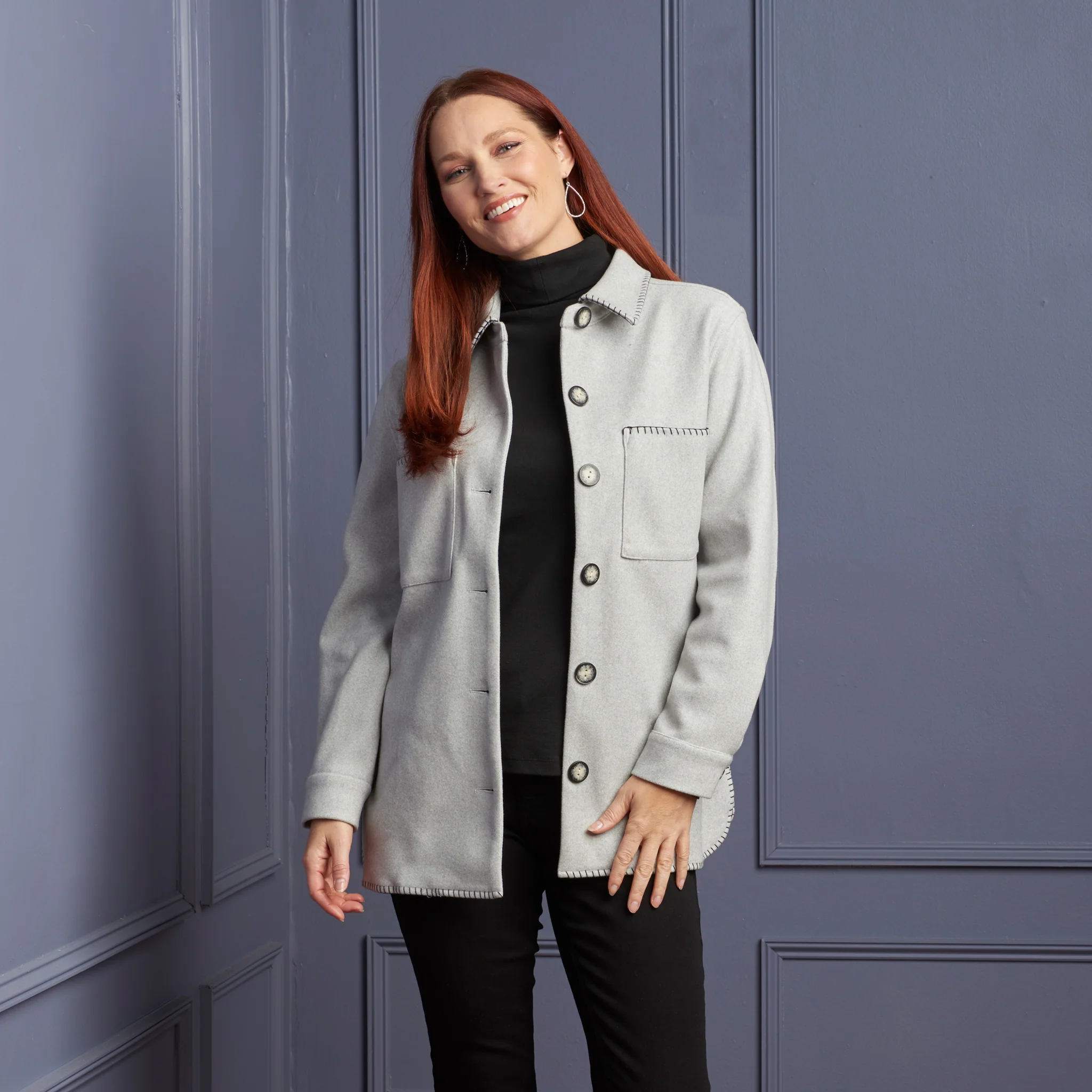 Whip Stitch Shacket - Image 2