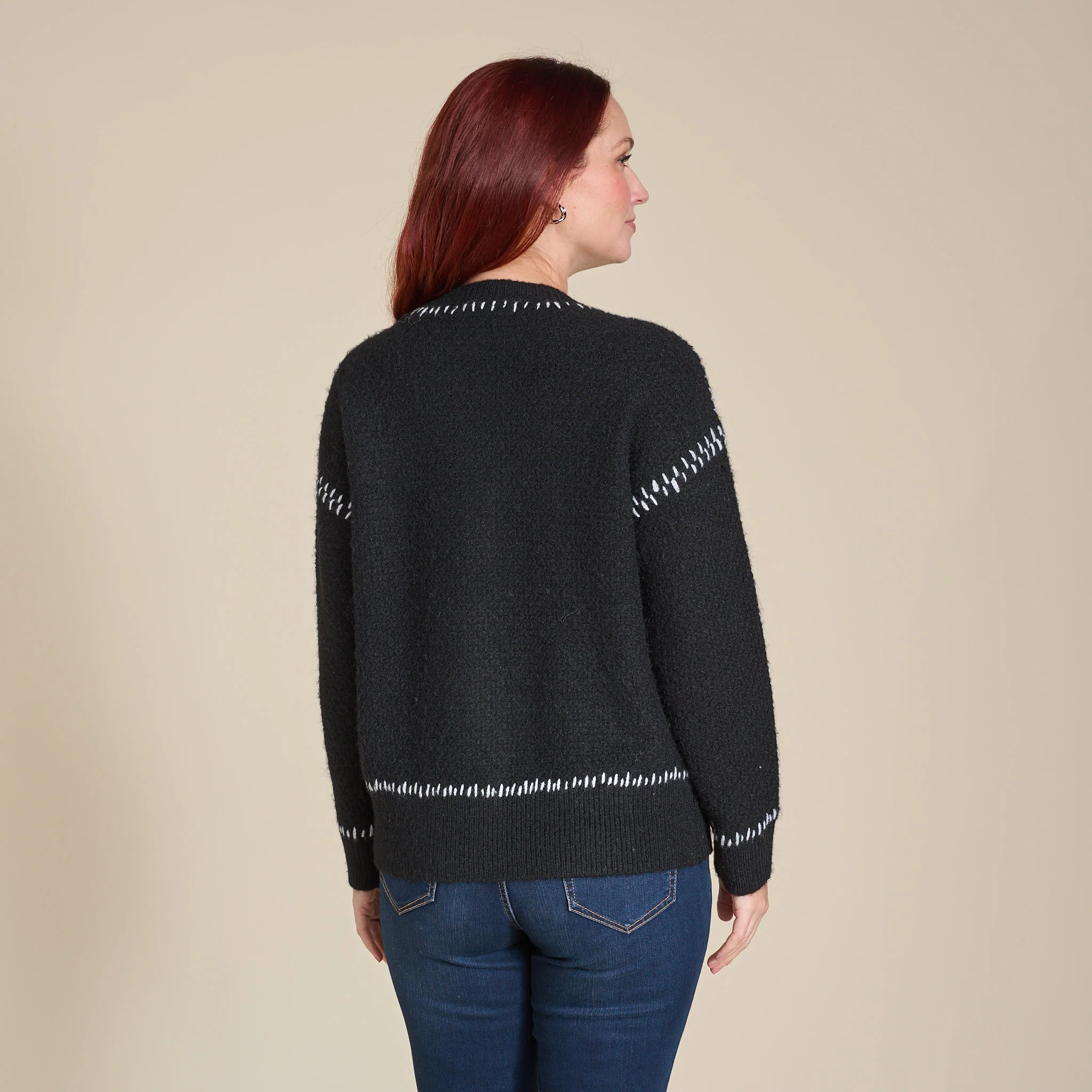Whipstitch Button Front Cardigan - Image 3
