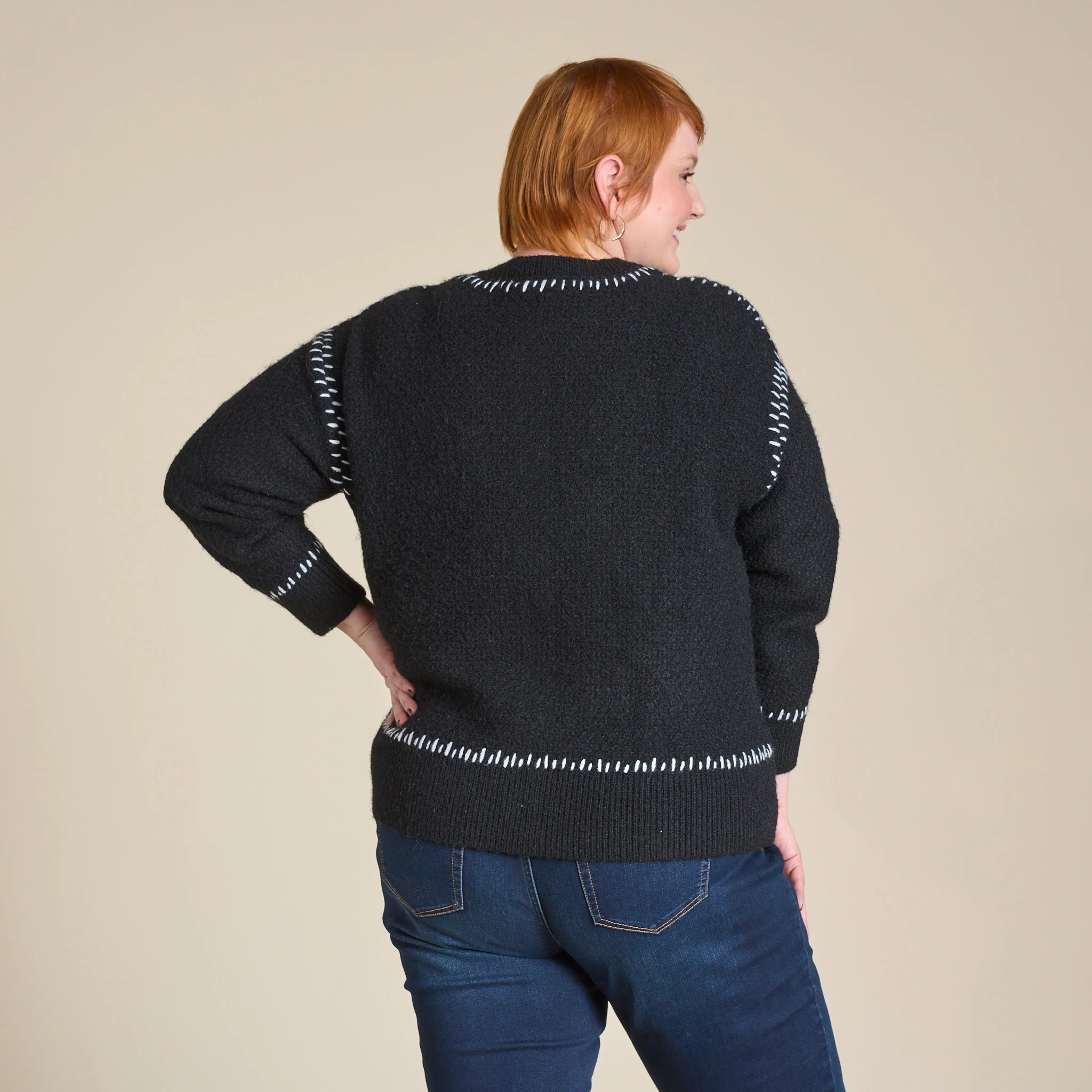 Whipstitch Button Front Cardigan - Image 8